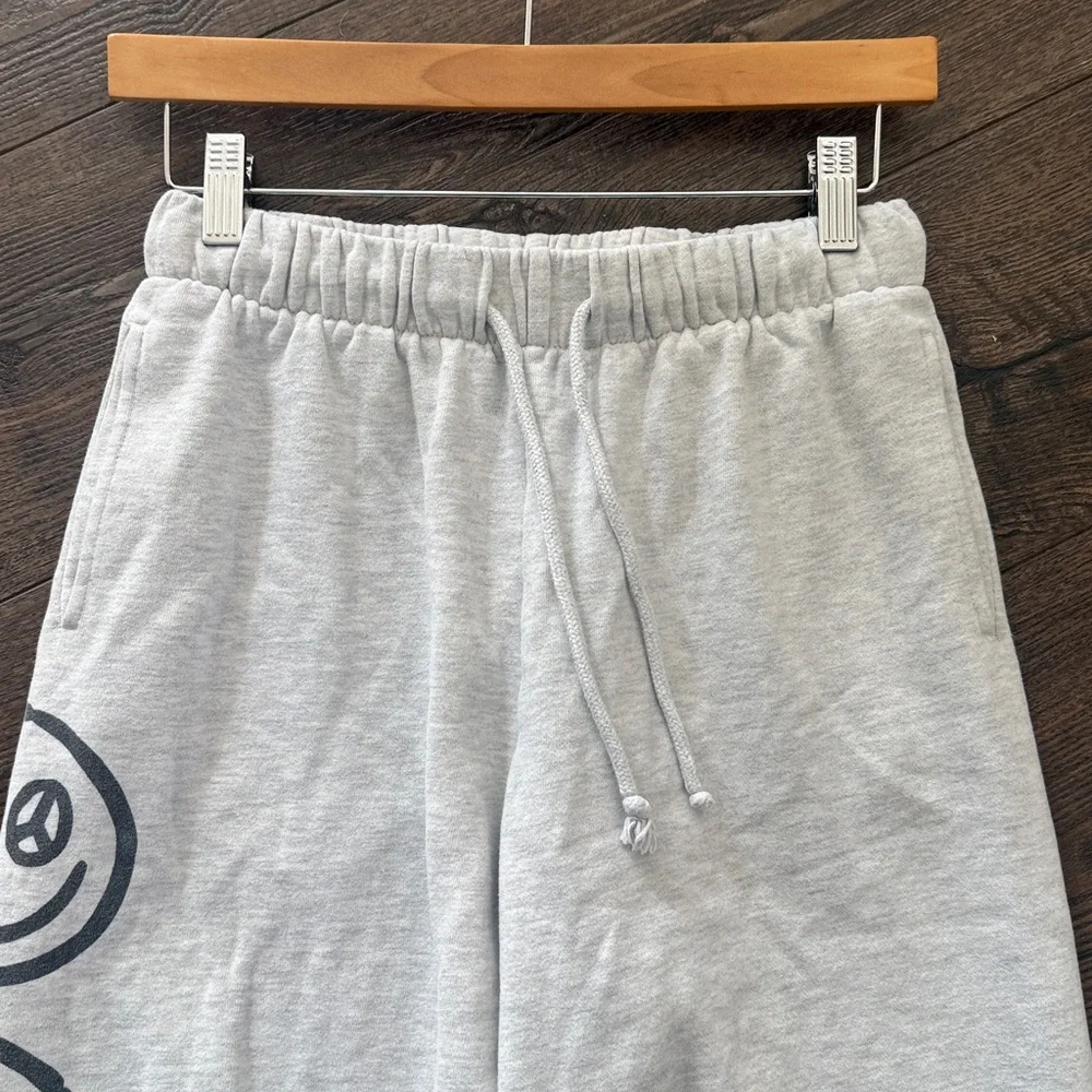 PacSun gray drawstring smiley face sweatpants with pockets Small - Picture 2 of 7